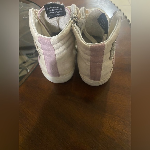 Golden Goose Pink and White High-Top Sneakers - Picture 4 of 9